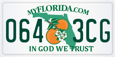 FL license plate 0643CG