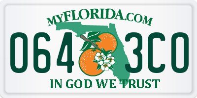 FL license plate 0643CO