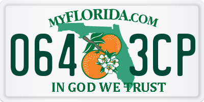 FL license plate 0643CP