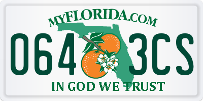 FL license plate 0643CS
