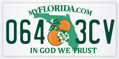 FL license plate 0643CV
