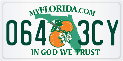 FL license plate 0643CY