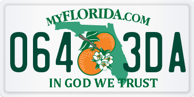 FL license plate 0643DA