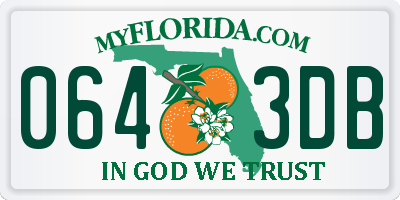 FL license plate 0643DB