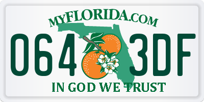 FL license plate 0643DF