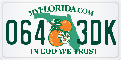 FL license plate 0643DK