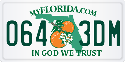 FL license plate 0643DM