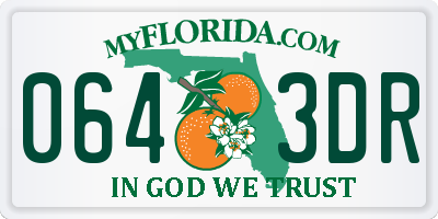 FL license plate 0643DR
