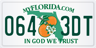 FL license plate 0643DT
