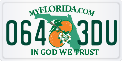 FL license plate 0643DU