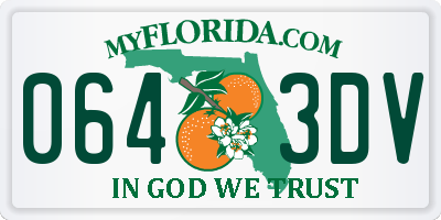 FL license plate 0643DV