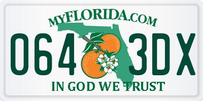 FL license plate 0643DX