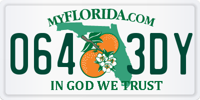 FL license plate 0643DY