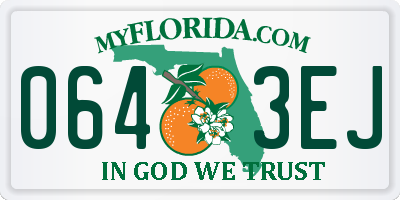FL license plate 0643EJ