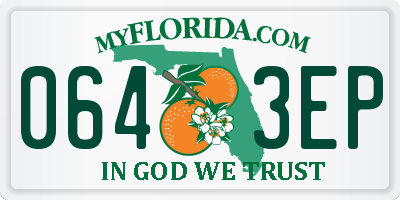 FL license plate 0643EP
