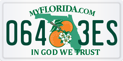 FL license plate 0643ES