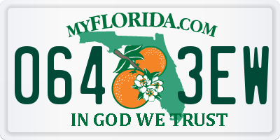 FL license plate 0643EW