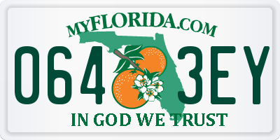 FL license plate 0643EY
