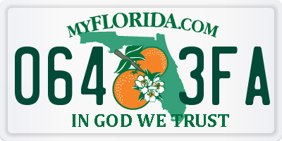 FL license plate 0643FA