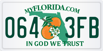FL license plate 0643FB