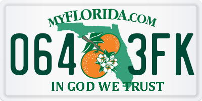 FL license plate 0643FK