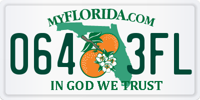 FL license plate 0643FL