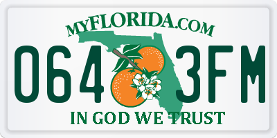 FL license plate 0643FM