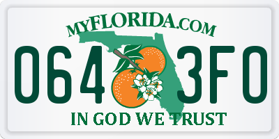 FL license plate 0643FO