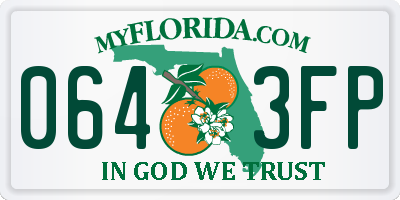 FL license plate 0643FP