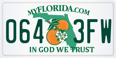 FL license plate 0643FW
