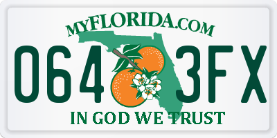 FL license plate 0643FX