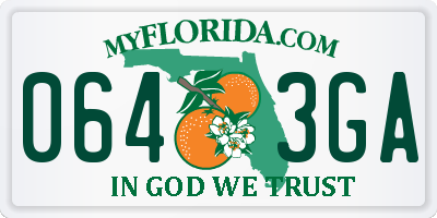 FL license plate 0643GA