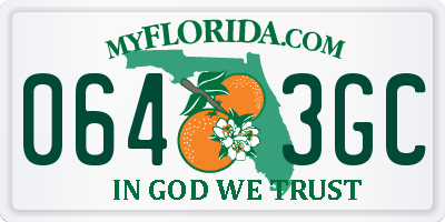 FL license plate 0643GC