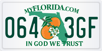 FL license plate 0643GF