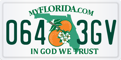 FL license plate 0643GV