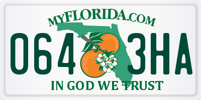 FL license plate 0643HA
