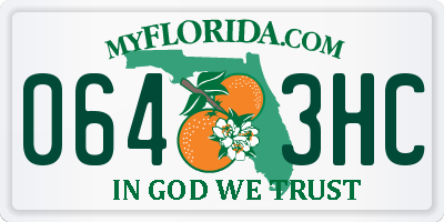 FL license plate 0643HC