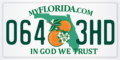 FL license plate 0643HD