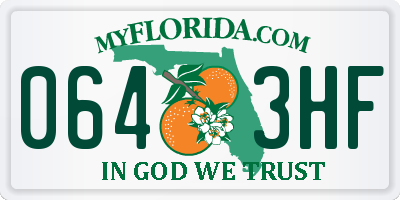 FL license plate 0643HF