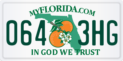 FL license plate 0643HG