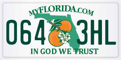 FL license plate 0643HL