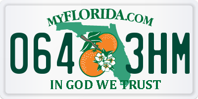 FL license plate 0643HM