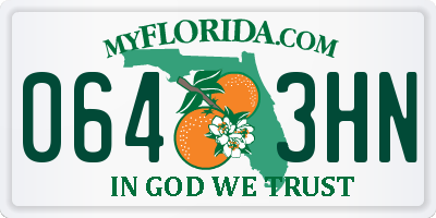 FL license plate 0643HN