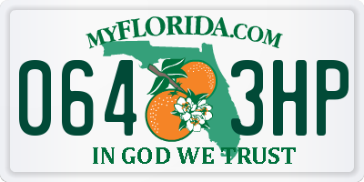 FL license plate 0643HP