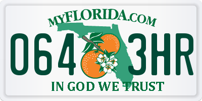 FL license plate 0643HR