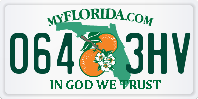 FL license plate 0643HV