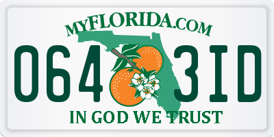 FL license plate 0643ID