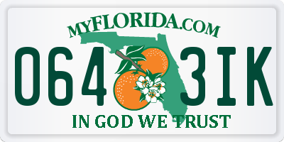 FL license plate 0643IK