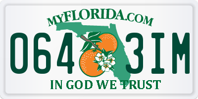 FL license plate 0643IM