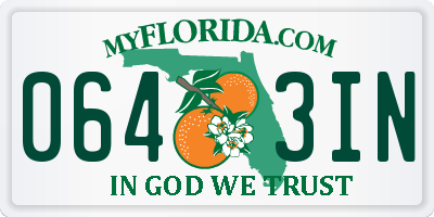 FL license plate 0643IN